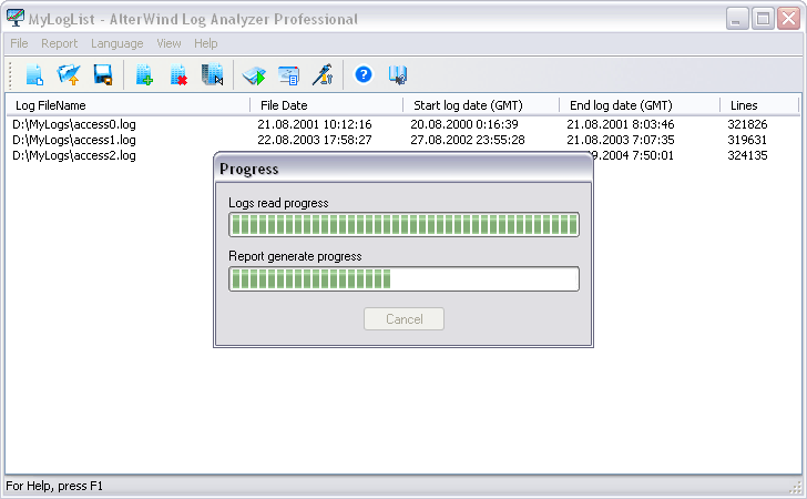 AlterWind LogAnalyzer Screenshot